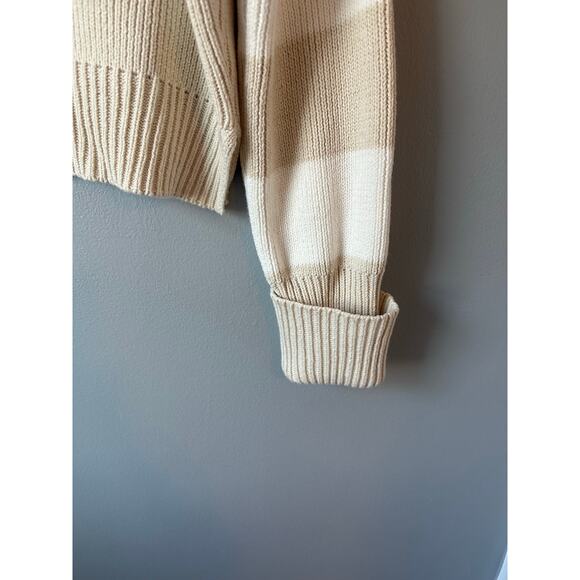 Jessica Simpson Cropped Collared Button Down Striped Sweater Small - Picture 3 of 8